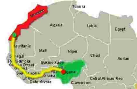 أنبوب الغاز النيجيري المغربي الذي يزود أوروبا بالغاز سيمر من (...)
