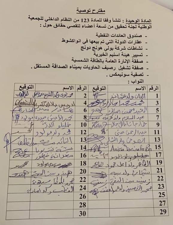 لأول مرة في موريتانيا: البرلمان يتبى التحقيق في فساد (…)