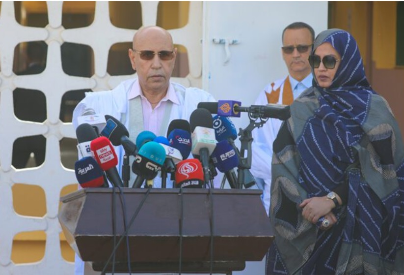 الرئيس ولد الغزواني وحرمه يصوتان في المدرسة العليا&nbsp;(…)