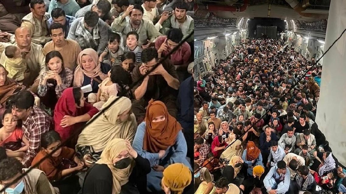 شاهد طائرة ضاقت كعلبة سردين بنقل 640 أفغانياً دفعة (…)