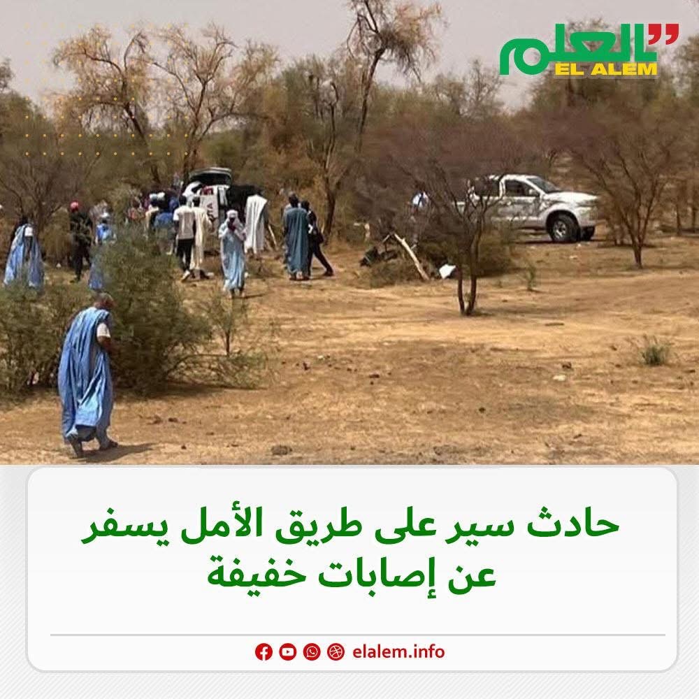 خروج سيارة عن الطريق واصطدامها بشجرة غرب ألاك