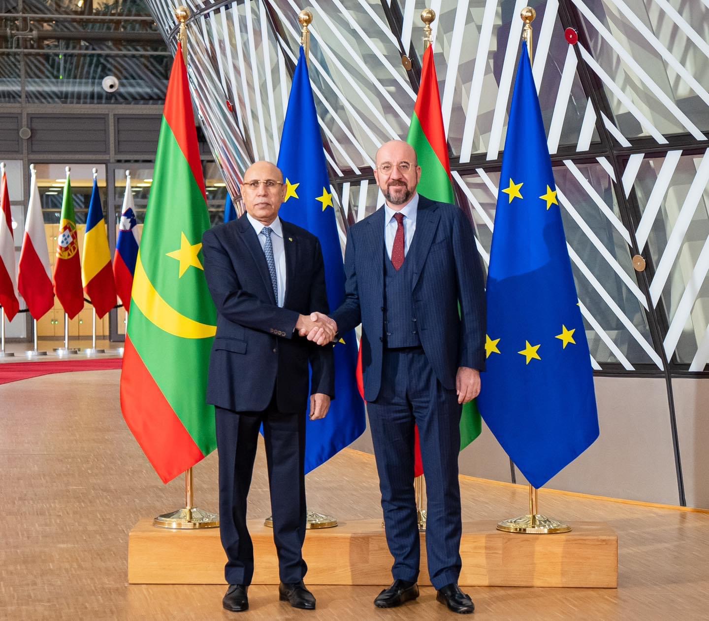 الرئيس ولد الغزواني يلتقي رئيس المجلس الأوروبي شارل ميشيل